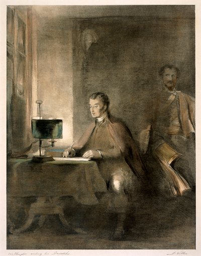 Wellington che scrive i suoi dispacci, c. 1836 da David Wilkie