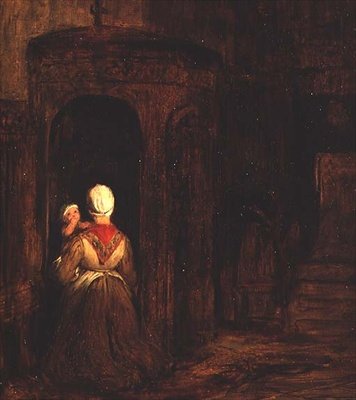Donna con un Bambino in Ginocchio al Confessionale da David Wilkie