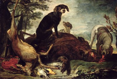 Cani con cinghiale e cervo uccisi da David de Coninck