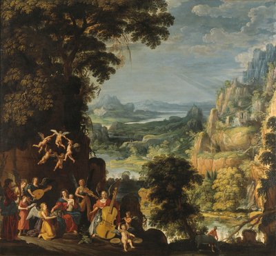 Paesaggio con la fuga in Egitto da David Teniers the Elder