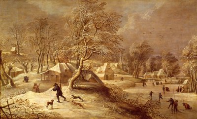 Il vecchio villaggio sotto la neve da David Teniers the Elder