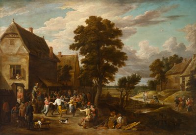Ballerini in una locanda di un villaggio, circa 1660 da David the Younger (workshop of) Teniers