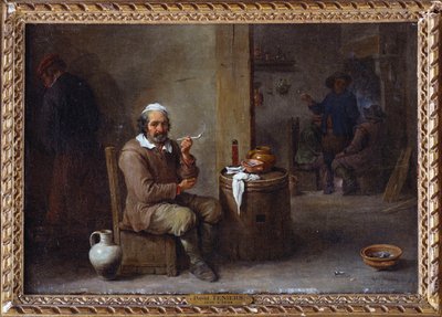 Un contadino che fuma in una locanda da David Teniers the Younger