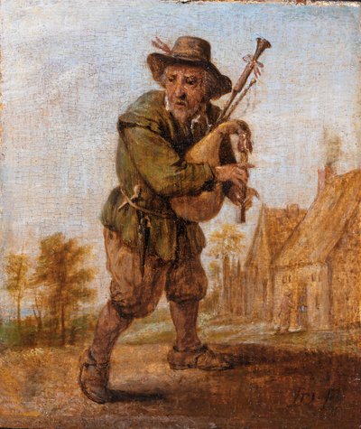 Un suonatore di cornamusa da David Teniers the Younger