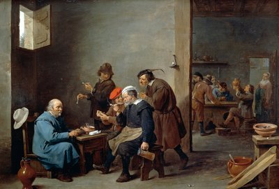 Uomo con cappello bianco da David Teniers the Younger