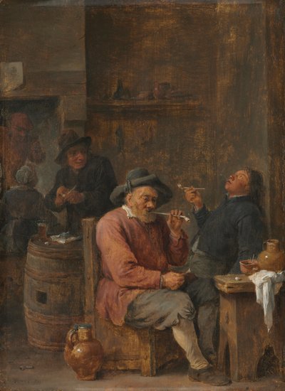 Contadini che fumano in una locanda, c. 1640 da David the Younger Teniers