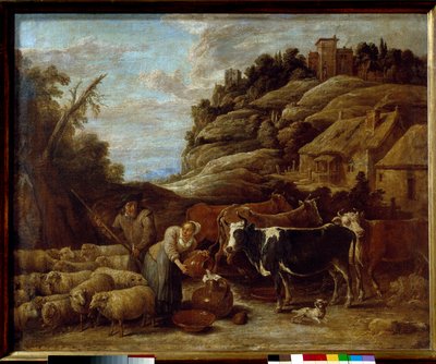 La mungitura del gregge da David Teniers the Younger