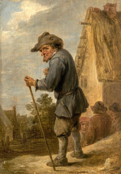 Scena di villaggio con quattro contadini da David Teniers the Younger