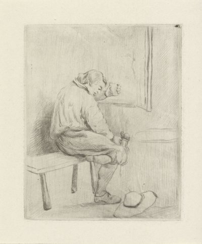Giovane su una panchina da David van der Kellen