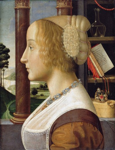 Ritratto di profilo di una giovane donna da Davide Ghirlandaio