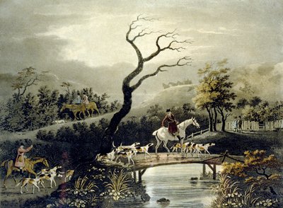 Notte, Caccia alla volpe, inciso da J.H. Clarke e F. Jeakes da Dean Snr. (after) Wolstenholme