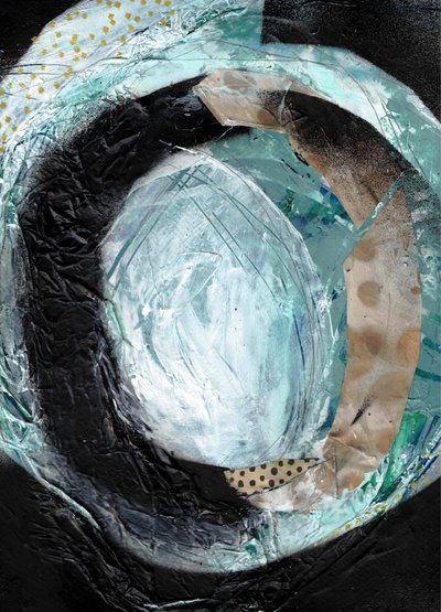 Vortice astratto color verde acqua da Deb Chaney