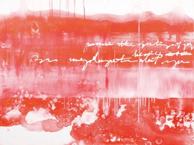 Scrittura astratta in rosso vivace da Deb Chaney