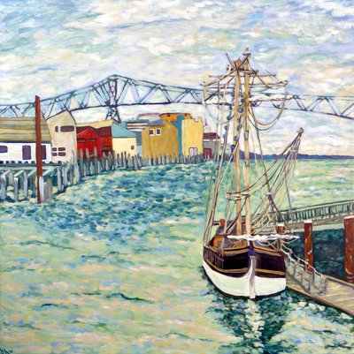 Astoria Boat, 2018 (acrilico su tela) da Deborah Eve Alastra