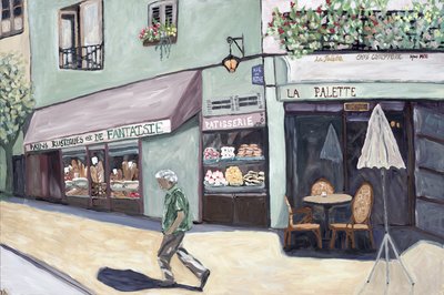 Cafe Corner, 2017 (acrilico su tela) da Deborah Eve Alastra