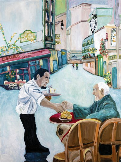 Caffè St. Germain, 2017 (acrilico su tela) da Deborah Eve Alastra