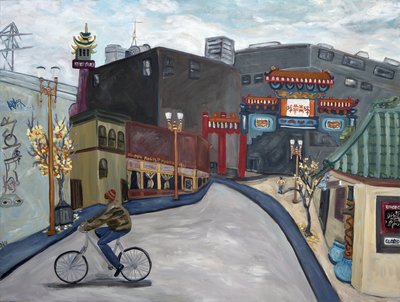 Chinatown Portland, 2018 (acrilico su tela) da Deborah Eve Alastra