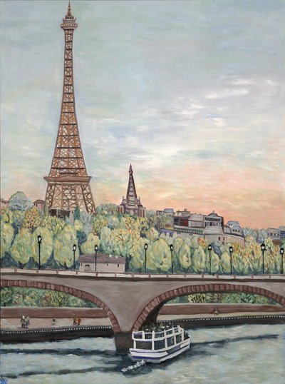 Veduta della Torre Eiffel, 2017 (acrilico su tela) da Deborah Eve Alastra