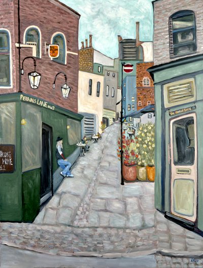 Haunted Pub Hampstead, 2018 (acrilico su tela) da Deborah Eve Alastra