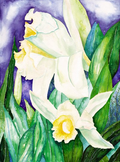 Orchidee notturne, 2007 (acquerello) da Deborah Eve Alastra