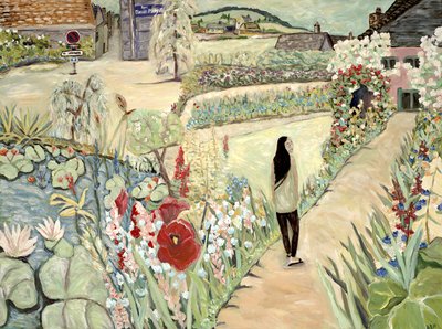 Nita a Giverny, 2017 (acrilico su tela) da Deborah Eve Alastra