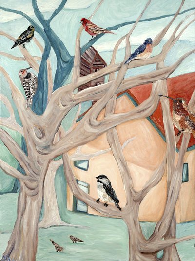 Peach House, 2015 (acrilico su tela) da Deborah Eve Alastra