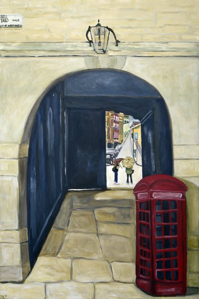 Red Phone London, 2017 (acrilico su tela) da Deborah Eve Alastra
