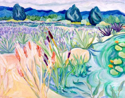 Sauvie Landscape, 2015 (acrilico su tela) da Deborah Eve Alastra