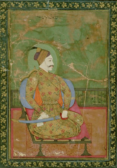 58.2025A Ritratto del Sultano Abdullah Qutb Shah seduto, Golconda, 1670 da Deccani School