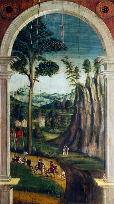 Prospettiva dipinta da Defendente Ferrari, sulla parte posteriore del coro del XVI secolo, Chiesa di San Girolamo, Biella da Defendente Ferrari