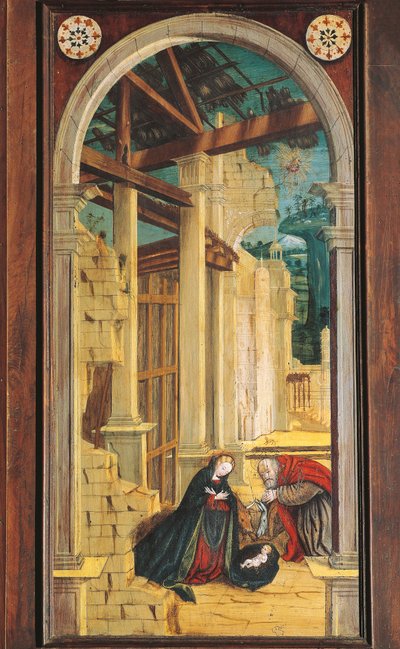 Prospettiva dipinta da Defendente Ferrari sulla parte posteriore del coro del XVI secolo, Chiesa di San Girolamo, Biella da Defendente Ferrari