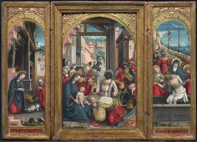 Trittico con la Natività al centro, a destra l