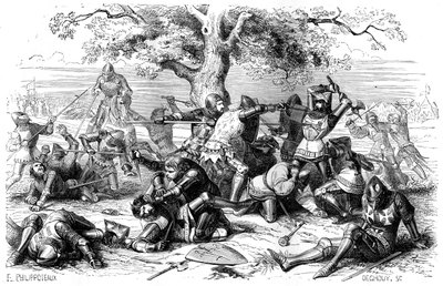 Trenta cavalieri francesi combattono gli inglesi, Bretagna, Francia, 1351 1882-1884 da Deghouy