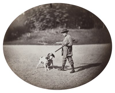 Cacciatore con cani, c.1862 da Delmaet and Durandelle
