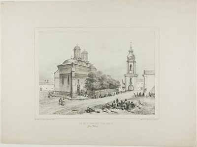 Chiesa e torre dei Tre Santi, Yassy, Modavia, 19 luglio 1837 da Denis Auguste Marie Raffet