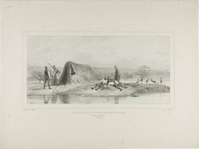 Posto di guardia per le colonie militari ungheresi, riva sinistra del Danubio, 7 luglio 1837 da Denis Auguste Marie Raffet