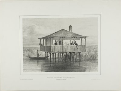 Posto di colonia militare ungherese, riva sinistra del Danubio da Denis Auguste Marie Raffet
