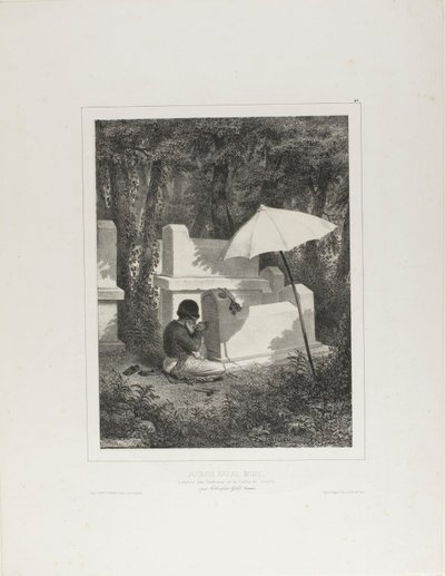 Ritratto di Juguda Kazaz, Misiz, al lavoro come scultore di tombe nella Valle di Josaphat, vicino a Tchioufout-Galeh, Crimea da Denis Auguste Marie Raffet