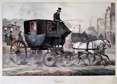 Trasporto pubblico nel XIX secolo: una carrozza nelle strade di Parigi da Denis Auguste Marie Raffet