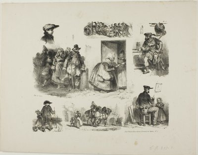 Foglio di schizzi da Denis Auguste Marie Raffet