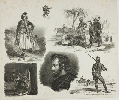 Foglio di schizzi da Denis Auguste Marie Raffet