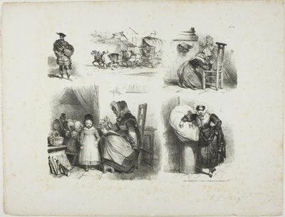 Foglio di schizzi da Denis Auguste Marie Raffet
