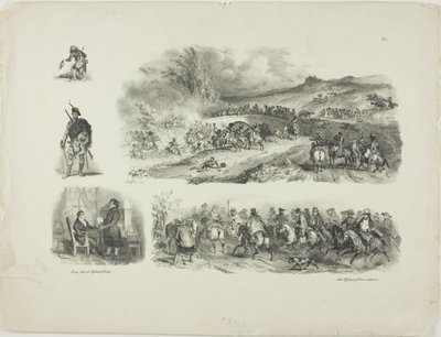 Foglio di schizzi da Denis Auguste Marie Raffet