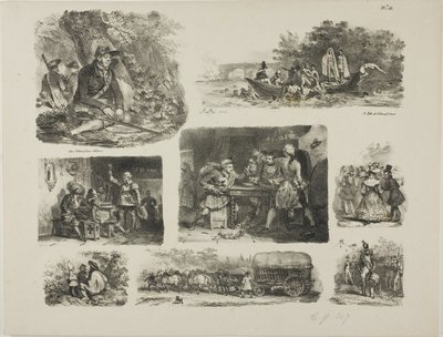Foglio di schizzi da Denis Auguste Marie Raffet