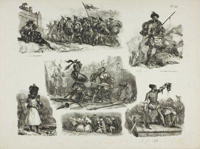 Foglio di schizzi da Denis Auguste Marie Raffet