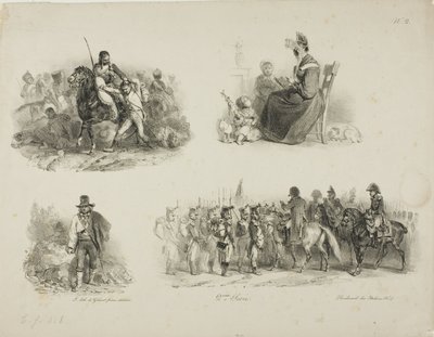 Foglio di schizzi da Denis Auguste Marie Raffet
