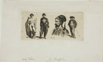 Foglio di Schizzi da Denis Auguste Marie Raffet