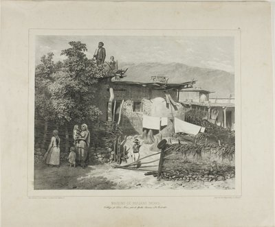 Case di contadini tartari nel villaggio di Déré-Koui, vicino a Yalta, Crimea, 31 agosto 1837 da Denis Auguste Marie Raffet