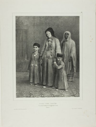 Giovane donna Karaïme, Tchioufout-Galech vicino a Baghtcheh-Saraï, Crimea da Denis Auguste Marie Raffet