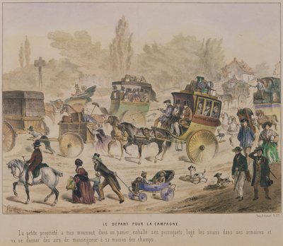 Partenza per la campagna, metà del XIX secolo da Denis Clement Pruche